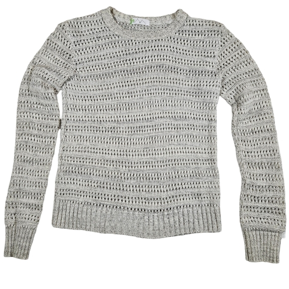 Open Knit Pull Over Sweater, Grey, Small - Picture 7 of 14